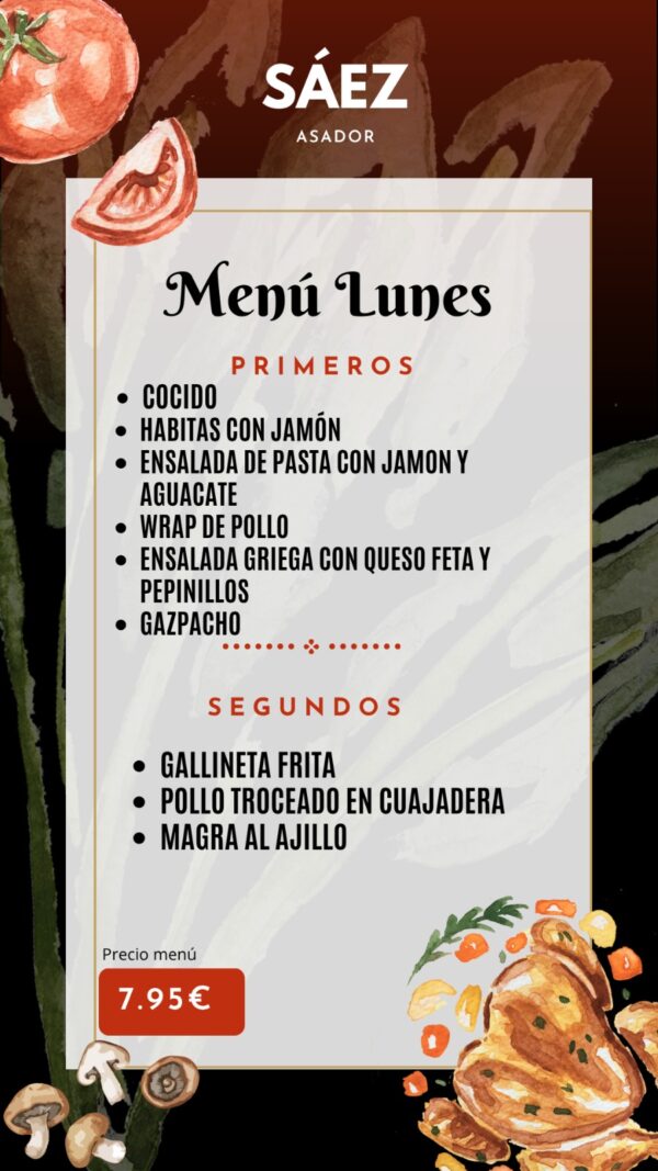 Menu del dia