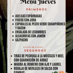 Menu del dia