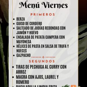 Menu del dia